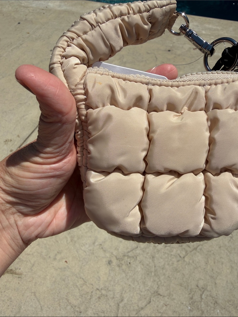 FP Movement by Free People Puffed Quilted Mini Bag in Cream - Picture 3 of 4